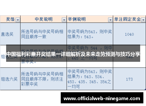 中国福利彩票开奖结果一详细解析及未来走势预测与技巧分享